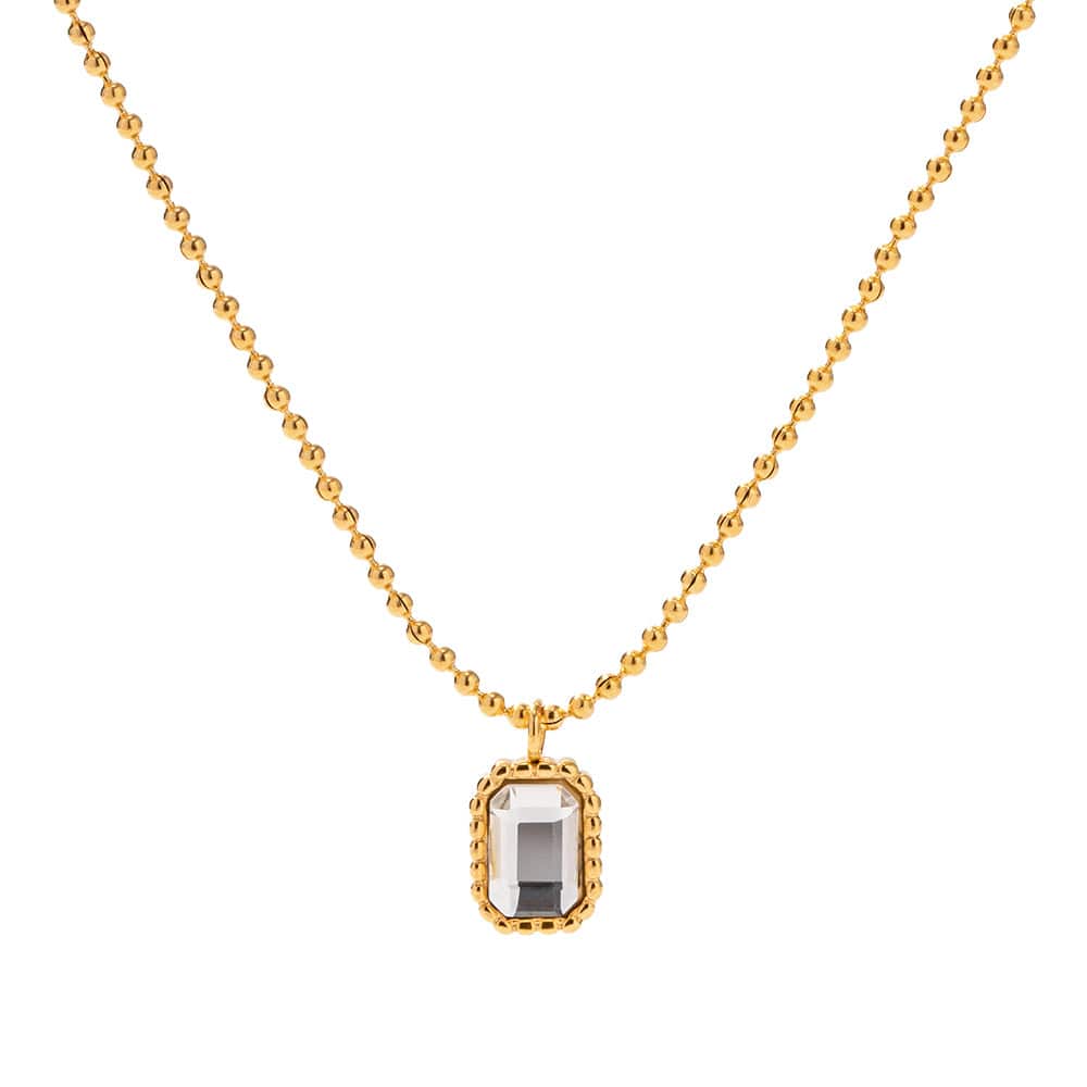 ELYSIA- GEMSTONE PENDANT NECKLACE- SILVER BY MI AMORE HOUSE OF STYLES