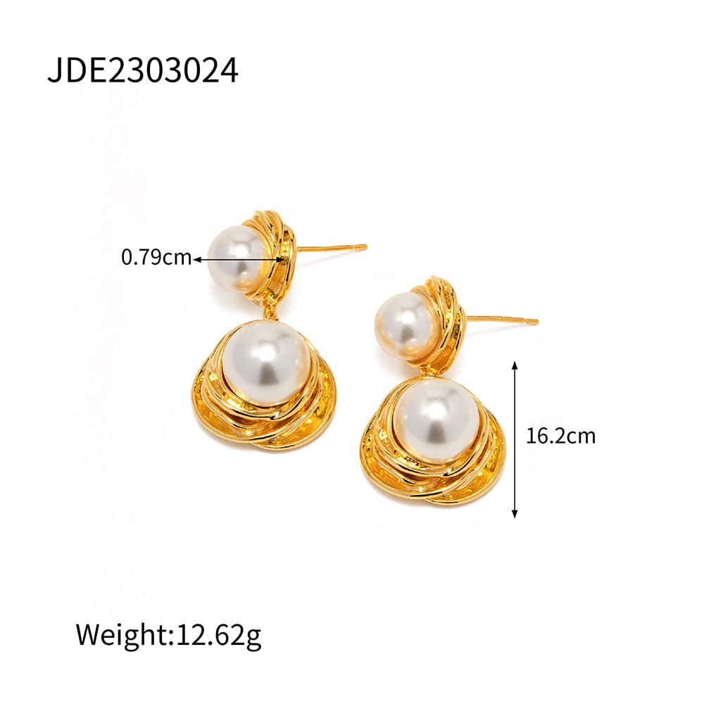 Elegant Mi Amore earrings, adding a touch of glamour to your ensemble. Discover the finest earrings in Trinidad and Tobago fashion. AVA- PEARL DROP EARRINGS- GOLD