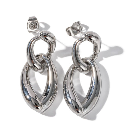 ISABELLA- LINKED DROP EARRINGS- SILVER. Mi Amore silver jewelry, a blend of elegance and modernity. Explore the best silver jewelry in Trinidad and Tobago