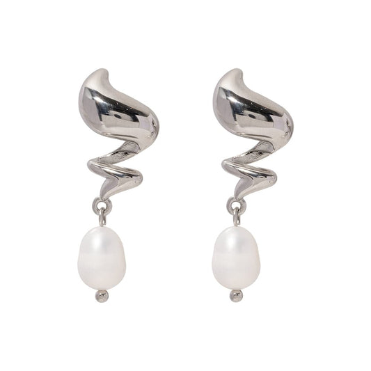 SEREN- ABSTRACT DROP EARRINGS- SILVER. MI AMORE HOUSE OF STYLES