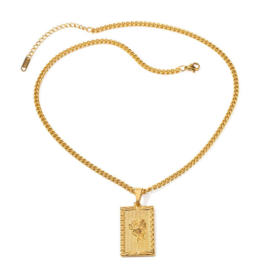 JAY- ROSE PENDANT NECKLACE- GOLD. MI AMORE HOUSE OF STYLES